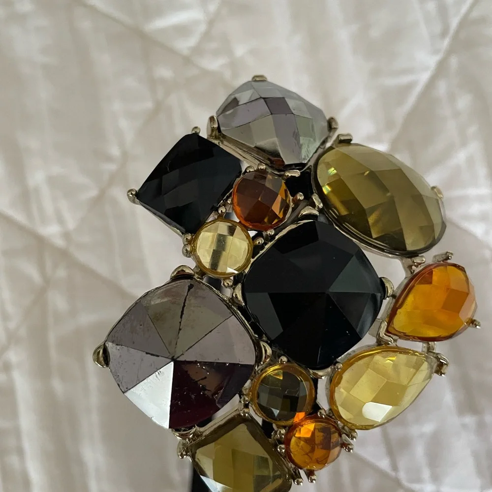 Tasha Multicolor Gemstone Headband - Black, Gold, Orange
